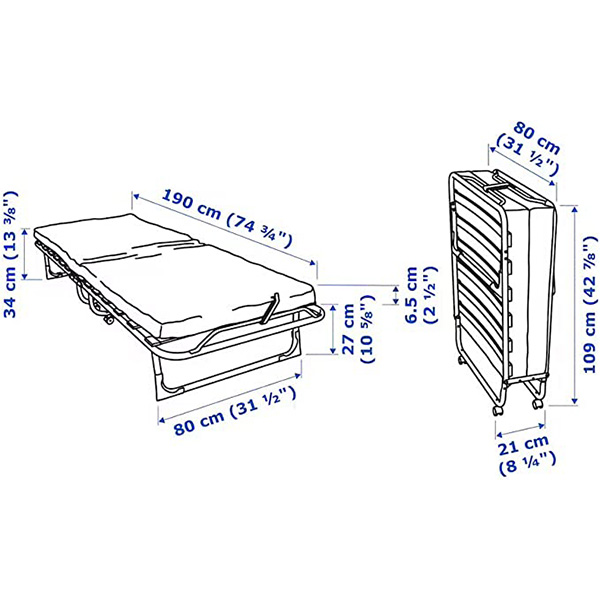 Customized Foldable Bed With Mattress (2)