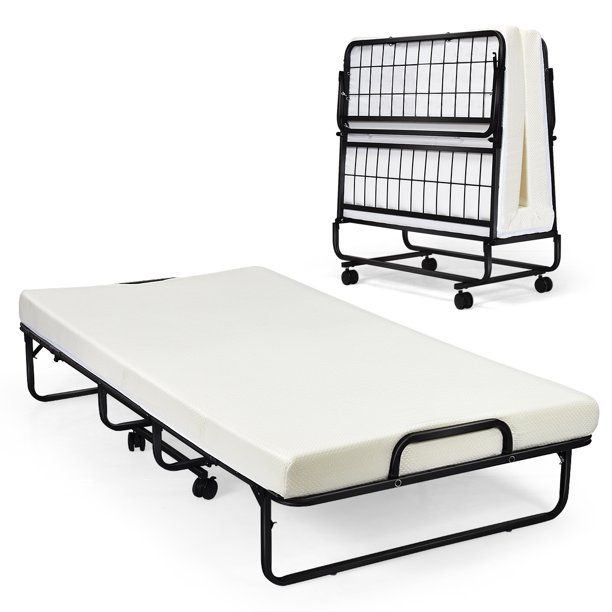 Foldable Cot Bed with Cotton Mattress (1)